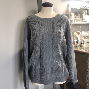 Grey cable knit sweater